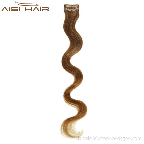 Unprocessed 100%  Human Hair Extension Body Wave Brazilian Clip In Hair Extensions Color 8#